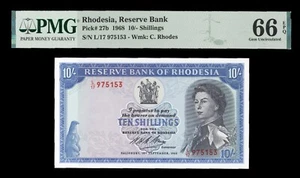 Rhodesia, Reserve Bank P27b PMG Graded 66 Gem Uncirculated, Banknote. - Picture 1 of 2