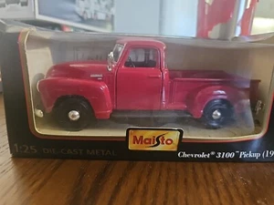 Maisto 1950 Chevy 3100 Pickup Red 1:25 Scale DieCast New in Box - Picture 1 of 3