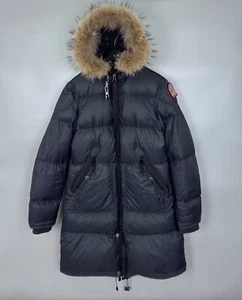RRP 950$ Parajumpers Long Bear Hooded Down Women's Black Parka - Picture 1 of 18