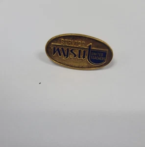 Prendedor de solapa azul y dorado coleccionable NYSUT United Teachers Service jp6 (e5000 - Imagen 1 de 2