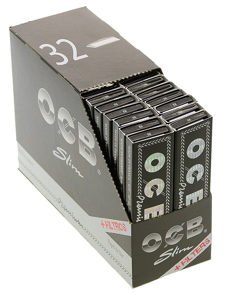 OCB Premium Long Slim Schwarz+ Filtertips Zigarettenpapier Long Papers Blättchen - Bild 1 von 1