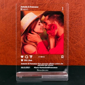 Targa stile Instagram personalizzata con foto scritte e like su plexiglass - Imagen 1 de 1