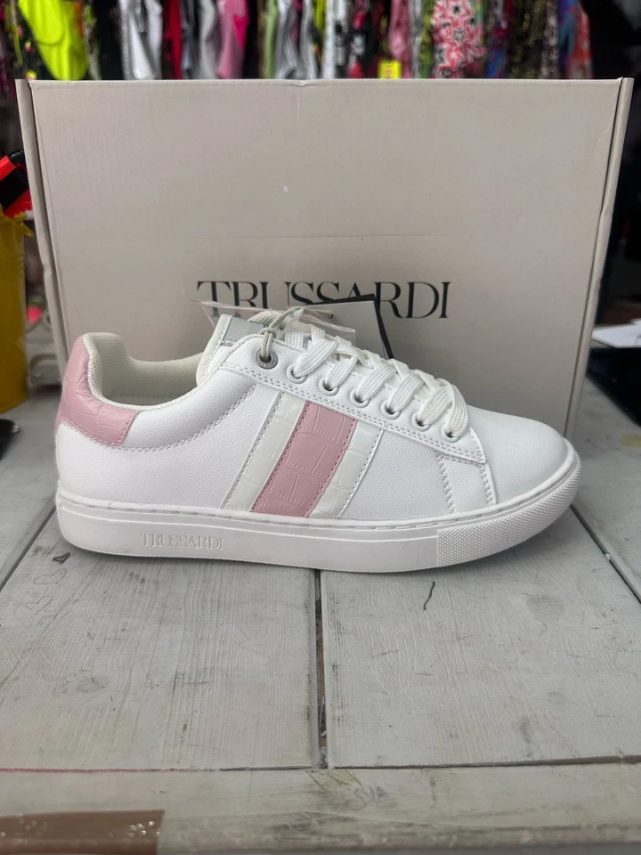 Zapatillas Mujer Trussardi Blanco/Rosa Talla EU36 Suela Interna 24Cm/Externo 25Cm Foto 1 de 4