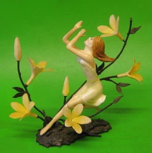 Seltene Royal Worcester Bronze & Porzellan Figur RW4223 Nymphe mit Winterjasmin - Bild 1 von 10