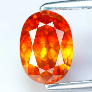 5,13 ct Fair Perfect Oval 10,5 x 7,7 mm 100 % Natürlicher Orange Spanien Sphalerit - Bild 1 von 8