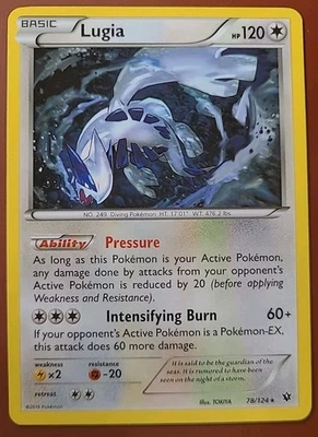 Lugia 78/124 XY Fates Collide Non Holo Rare Legendary Pokémon TCG 2016 NM/LP - Image 1 of 2