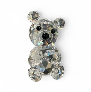 Swarovski Crystal Teddy Bear Under 2 Inch Black Eyes Nose No Box Swan Signatures - Picture 1 of 7