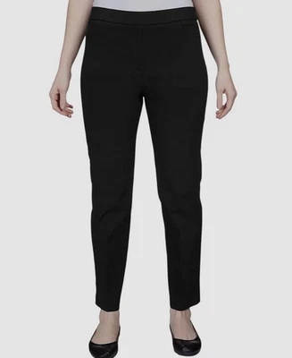Женские черные эластичные штаны без застежек Alfred Dunner миниатюрный размер: 6P - Изображение 1 из 3
