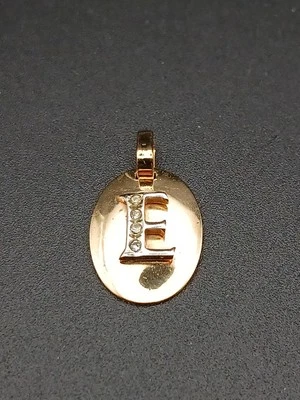Vintage Rare 19.2K-800 Italy Gold Pendant Charm Letter "E" aprox 0.75" w/Stones. - Image 1 of 4