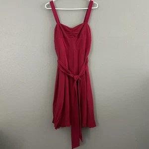 J. Crew 100% Silk Pleated Empire Waist Dress Size 2 Cranberry Dark Fuchsia - Picture 1 of 9