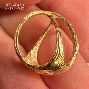 Colgante Esfera Orbe Escultural Danés Moderno Oro Amarillo 14k. 2/3" - Imagen 1 de 12