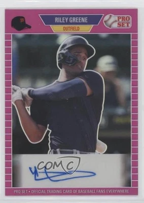 2021 Leaf Pro Set Metal 1989 Pink Rainbow /20 Riley Greene #PA-RG1 Auto - Image 1 of 2