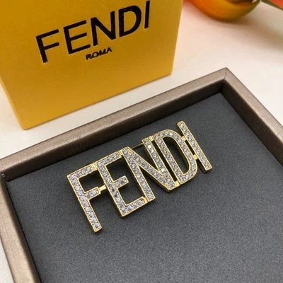 Vintage Fendi Gold Brooch  Late 90 Exclusive Staff Pin - Image 1 of 4