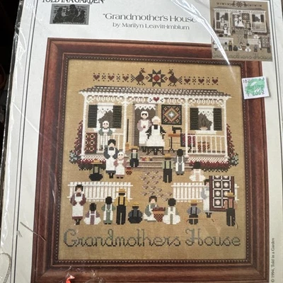 Told-in-a-Garden GRANDMOTHERS HOUSE Cross Stitch Kit ~ Amish Country Folk Art - Image 1 of 3