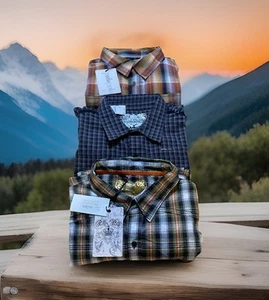Pelle Pelle Knopfleiste Hemd Herren Größe 6XL L/S kariert Neu mit Etikett Paket 3 - Bild 1 von 11