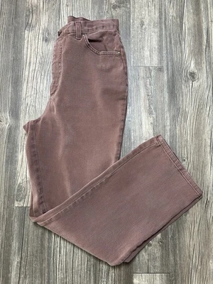Pantalones de mezclilla Newport News para mujer 12 marrón tiro alto pierna recta elásticos hechos en EE. UU. Foto 1 de 4