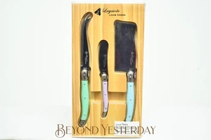 GENUINE LAGUIOLE by LOUIS THIERS 3 PIECE CHEESE KNIFE SET - PASTEL COLOUR w/ COA - Picture 1 of 6