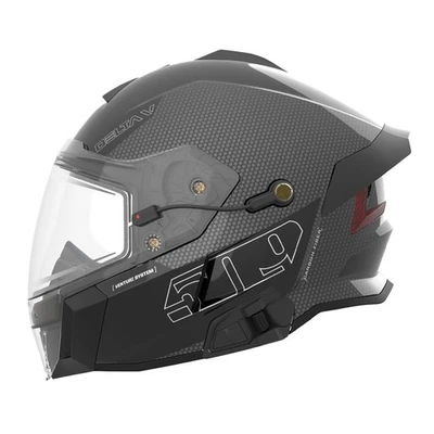 509 Delta V Carbon Commander Snowmobile Helmet Fidlock Electric Shield Legacy Foto 1 de 4