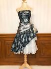 Vintage Loralie Floral Metallic Strapless Prom Party Formkleid Kleid Gr. 6 USA