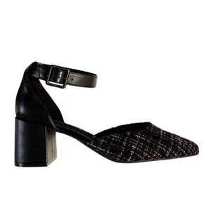 Anne Klein iFlex Ramal Black Tweed Comfort Pointed Toe Block Heels Size 9.5 NWOB - Picture 1 of 10