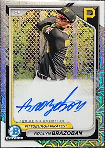 Bralyn Brazoban 2024 Bowman Chrome #BMA-BB Mojo Refractor (RC, AU) Pirates - Picture 1 of 2