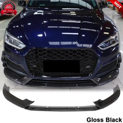 Глянцевые черные разветвители кромок переднего бампера для Audi A5 B9 Sline S5 2017-2019 - Изображение 1 из 4