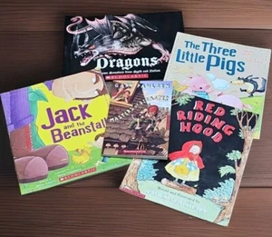 Scholastic Children's Story Reading Books Lot 5 Dragons Red Riding Hood Jack - Picture 1 of 1