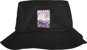 Merchcode Hut Miami Vice Print Bucket Hat Black