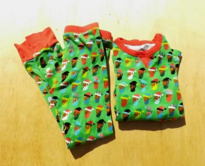 Conjunto de pijama masculino tamanho médio (8), gato e macaco, estampa afro-cêntrica pai Wundershop - Imagem 1 de 4