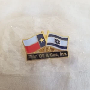 Zion Oil & Gas Israel Texas Flag Lapel Pin - Picture 1 of 3