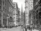 New York City Photo  Wall Street Trinty Church Manhattan 1903 Vintage 8X10