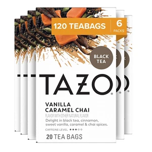Chai Tea Bags, Vanilla Caramel Chai, Moderate Caffeinated Tea, 120 Total Tea Bag - Picture 1 of 12