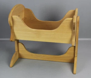 Glückskäfer Puppenwiege Erle Vollholz Massiv Holz Puppenbett Wiege Bett KR1-GK - Bild 1 von 4