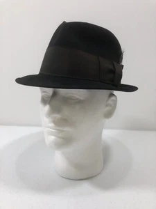 Vintage Lee Fifth Avenue Fedora Hat Size 7 Black - Picture 1 of 11