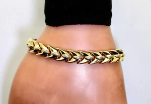 Precioso y único brazalete de oro amarillo de 14K estilo tenis de 7" de 8,1 mm, 11,8 gramos - Imagen 1 de 5