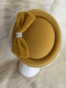 Headband Mustard Yellow Hat Decorative Festival Wedding Costume Party Handmade - Picture 1 of 3