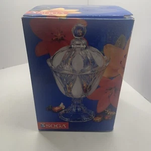 Fairmont Soga Belle Design Medium Canister on Foot Z41818W Glass Candy Bowl - Picture 1 of 4