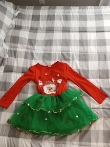 Girl's Santa Sequined Tulle Christmas Dress SZ 7 - Picture 1 of 7