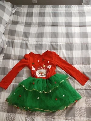 Girl's Santa Sequined Tulle Christmas Dress SZ 7 - Image 1 of 4