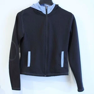 Pearl iZUMi Women's Small Soft Black and Light Blue Zippered Cycling Jacket - Picture 1 of 7