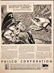 1942 Philco Corp Army Navy Production Award Anti-Axis WWII Vintage Print Ad - Picture 1 of 6
