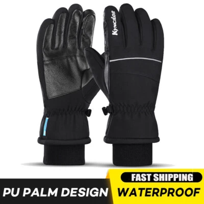 Hombres Mujeres Invierno Guantes de Esquí Impermeables Nieve Cálidos Polar Motocicleta Guantes de Montar Foto 1 de 4