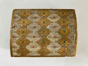 Vintage Italienische Florentiner Holzkiste mit Klappdeckel Gold Rechteck Chippy Italy - Bild 1 von 20