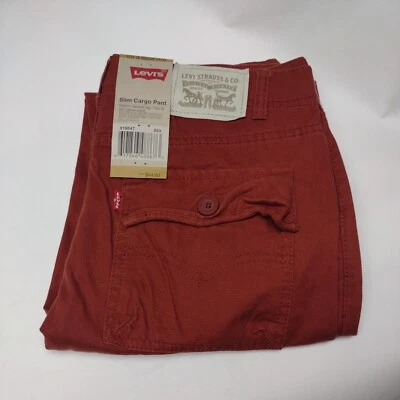 Size 18 29x29 Levi's 511 Slim Cargo Pants Burnt Henna Red Sienna NEW tags NWT - Image 1 of 4