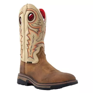 R Watson RW1011 12D Chestnut Distressed Buffalo Work Western Boots Brown - Picture 1 of 4