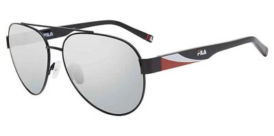 Gafas de sol Fila polarizadas negras aviador con lente espejada plateadas - SFI181610BLA Foto 1 de 2