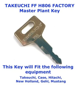 H806 FF TAKEUCHI HITACHI NUEVA HOLLANDIA GEHL MUSTANG Planta Maestra Llave Excavadora - Imagen 1 de 1
