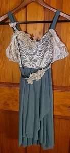 Dance Costume Size MA by Weissman 1 Piece Green & White - Picture 1 of 12