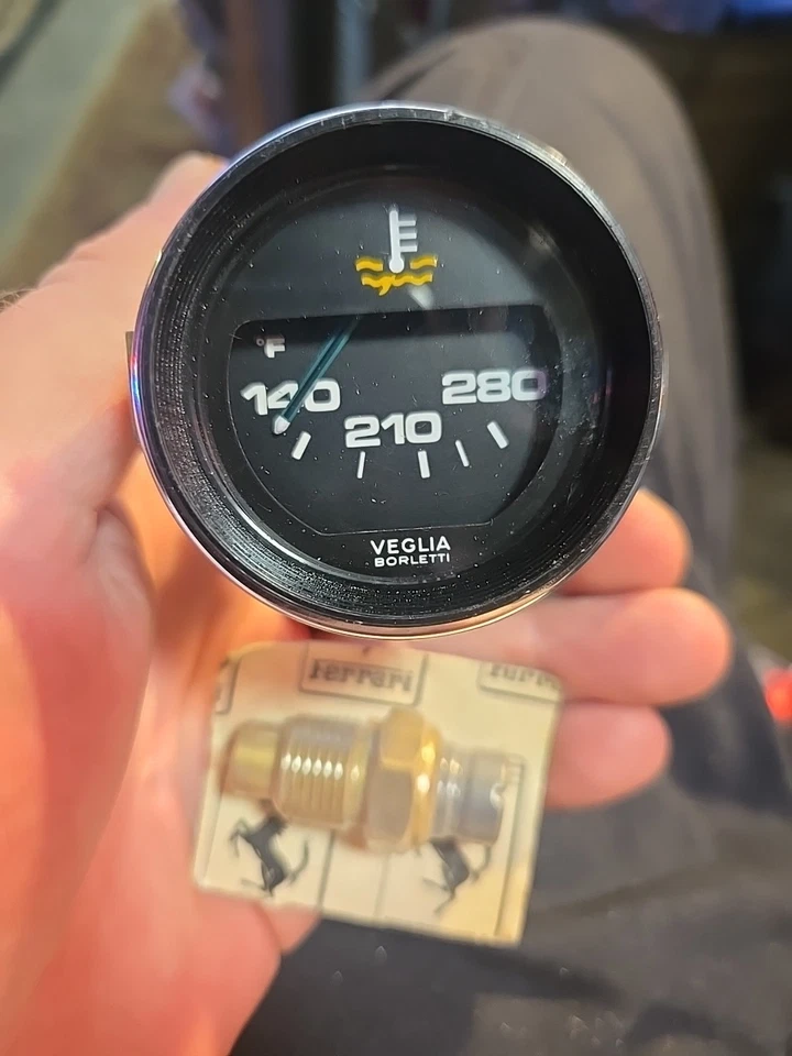 FERRARI 308 PIEZAS GTS CONSOLA CENTRAL INSTRUMENTOS MEDIDOR DE TEMPERATURA ACEITE Veglia Borletti Foto 1 de 4