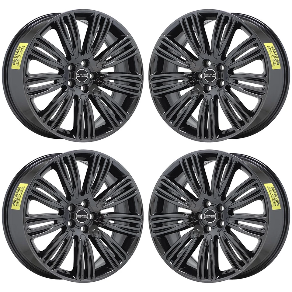 22x9.5 Range Rover Black Chrome wheels rims Factory OEM 2018 2019 2020 72328 - Image 1 of 4